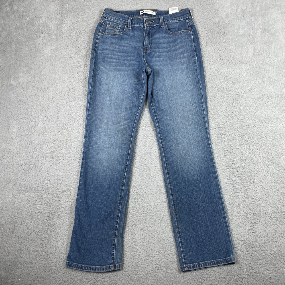 Levis 505 Straight Leg Jeans Womens 6M (Fits 29x30) Blue Stretch Denim Classic